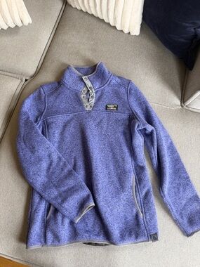 L.L. Bean Purple Snap-Front Pullover Fleece